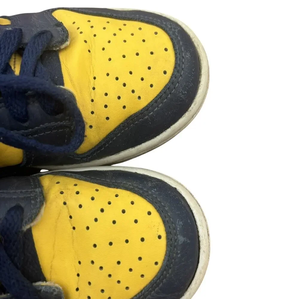 Nike Dunk Low GS Michigan Sneakers Boys Blue Yellow Athletic Shoes CW1588-700